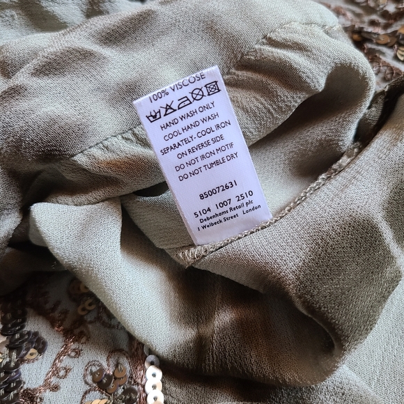 🍂Tie dye khaki bronze boho beaded halter top - Picture 8 of 9